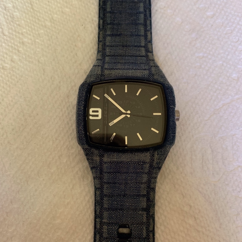 Men's Demin Diesel Trojan Silicone Band Watch DZ16